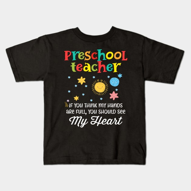 Preschool Teacher Cute Heart Appreciation Gift Kids T-Shirt by Simpsonfft